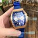 Copy Franck Muller Vanguard  Yachting V45 Blue Dial Rose Gold Bezel Watch (2)_th.jpg